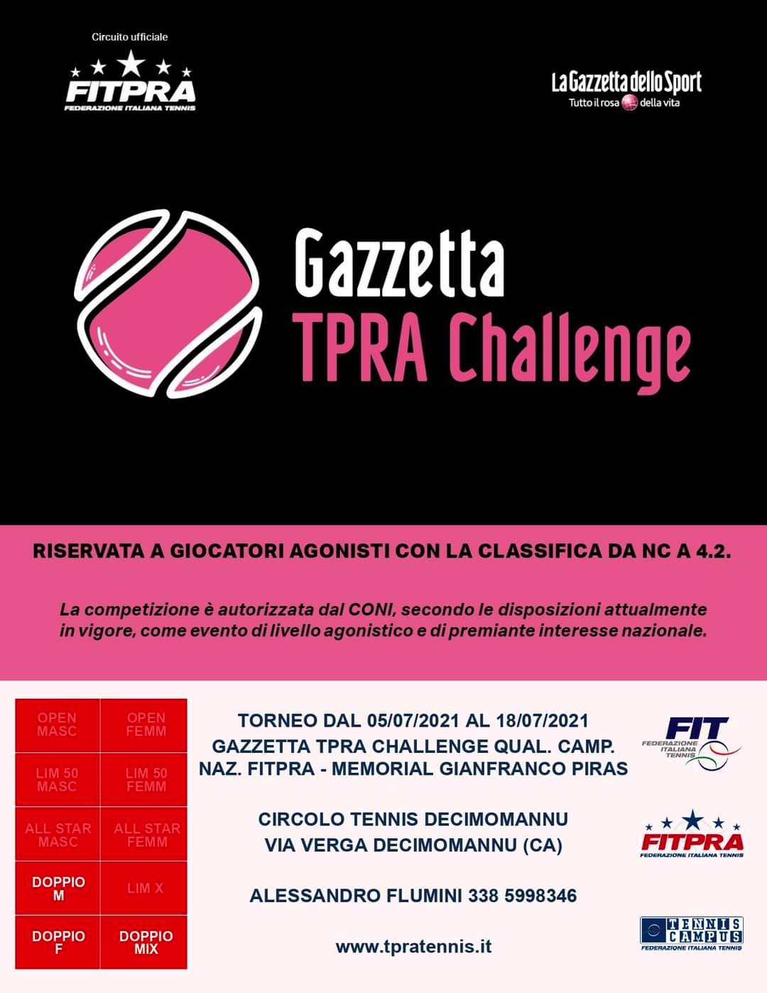 Gazzetta TPRA Challenge Memorial Gianfranco Piras